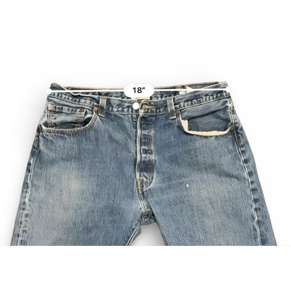 Vintage Y2K Levi’s Men’s 501 Straight Leg Med Wash 38x30 Button Fly Distressed - Picture 4 of 12